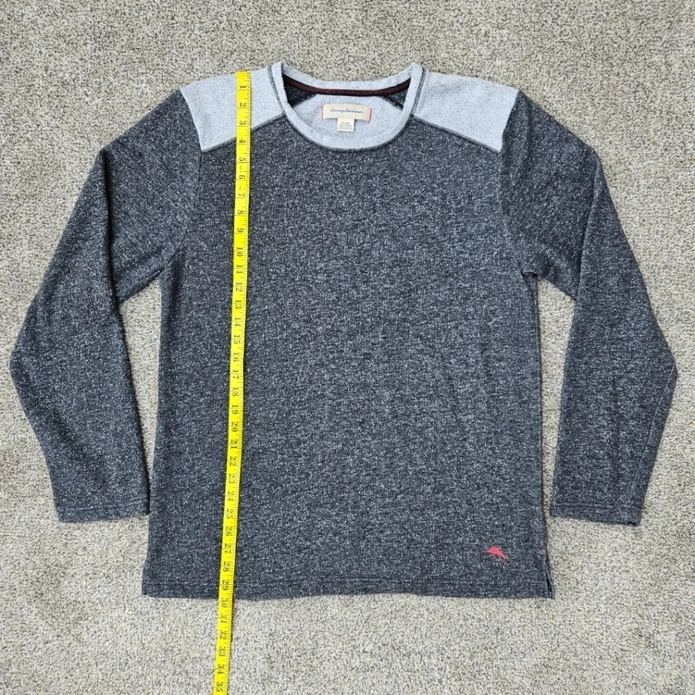 Tommy Bahama Sweater Charcoal Gray Two Tone Pullover Super Soft Men's Size XL